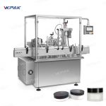 Automatisk roterende kosmetiske cremekrukker, der fylder forseglingsskruedæksellinje