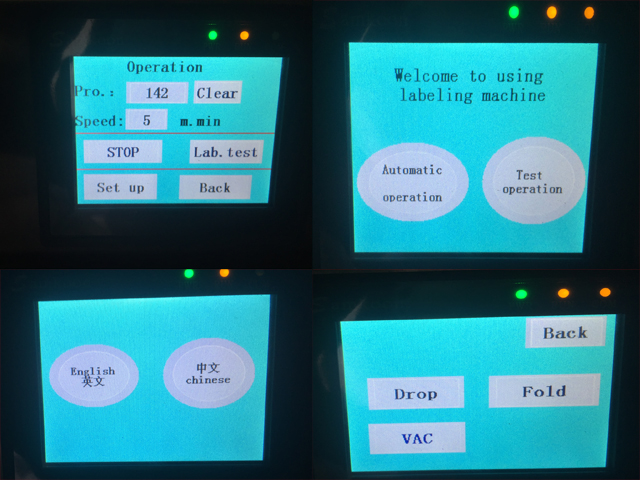 styreskilt inde i skærmen til at betjene maskineri labelin