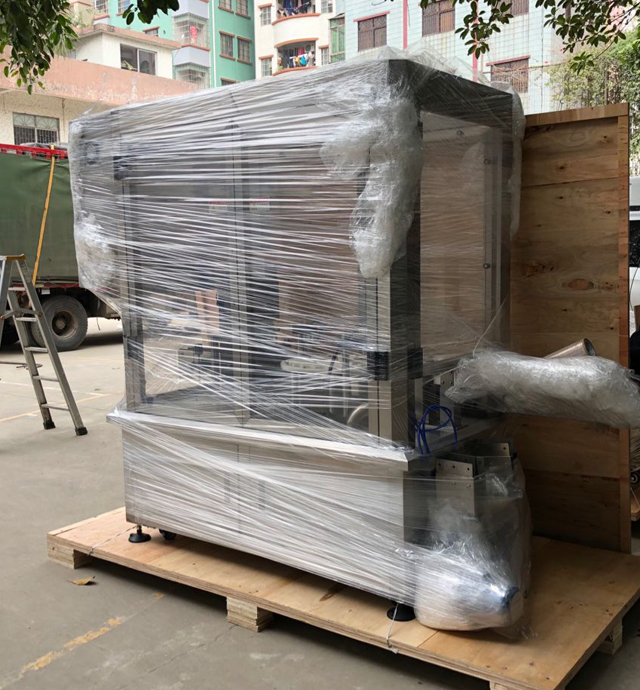 flødeglas afdækningsmaskine i trækasse